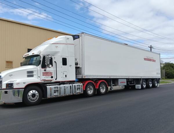 Leocata's Pantech truck, providing freight services from Sydney to Melbourne